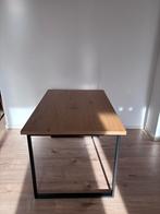 Mooie Eettafel met Metalen Onderstel, Ophalen, 100 tot 150 cm, 50 tot 100 cm, Zo goed als nieuw