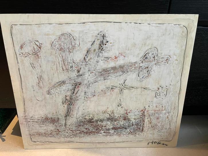 Schilderij Pieter Hardebol, Haan, Antiek en Kunst, Kunst | Schilderijen | Abstract, Ophalen of Verzenden