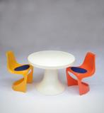 Barbie meubels vintage eettafel met stoelen design 1970, Ophalen of Verzenden, Gebruikt, Accessoires