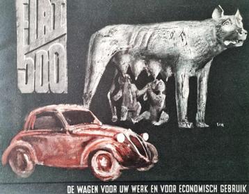 Folder FIAT 500 1938 (TOPOLINO A) NL beschikbaar voor biedingen