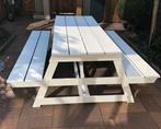 Stevige picknicktafel, Tuin en Terras, Picknicktafels, Ophalen, Gebruikt, Rechthoekig, Hout