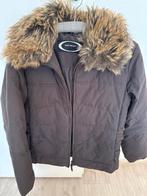 District  donkerbruine Jas met Imitatie Bontkraag - Maat M, Kleding | Dames, Jassen | Zomer, Ophalen of Verzenden, Zo goed als nieuw