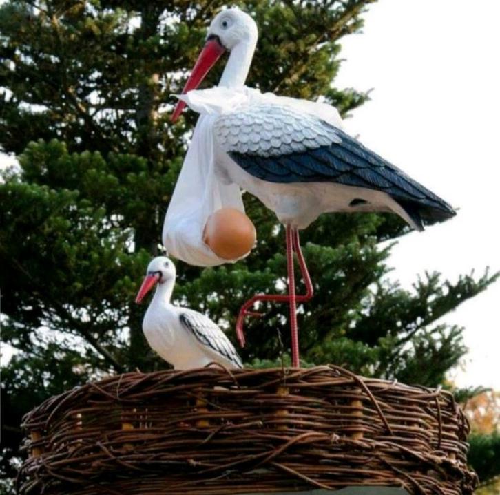 Geboorte ooievaar 3D op nest DIRECT BESCHIKBAAR!, Kinderen en Baby's, Kraamcadeaus en Geboorteborden, Ophalen