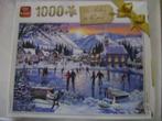 puzzel 1000 stukjes  ice skating on the pond, Ophalen of Verzenden, 500 t/m 1500 stukjes, Gebruikt