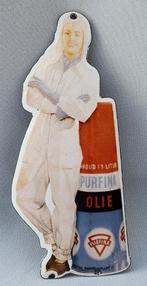 Emaille deurpostje Purfina olie, Verzamelen, Merken en Reclamevoorwerpen, Ophalen of Verzenden, Zo goed als nieuw, Reclamebord