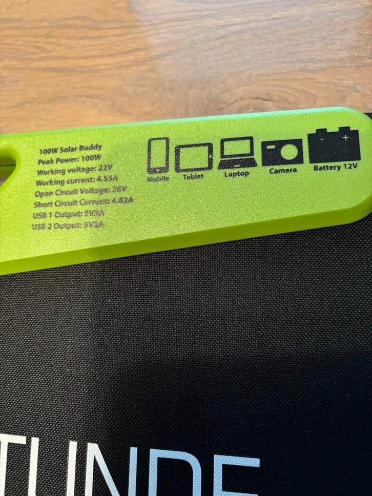 Wattstunde 100W Solar Buddy Zonnepaneel, Audio, Tv en Foto, Accu's en Batterijen, Nieuw, Oplaadbaar, Ophalen of Verzenden