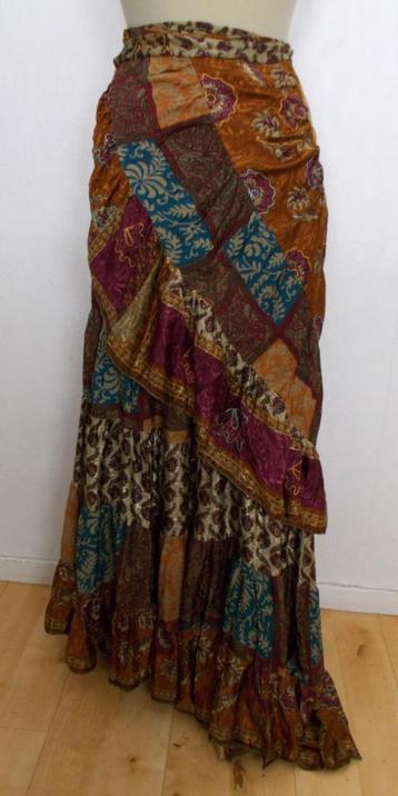 Indian silk wikkel stroken maxi rok! L/free size beschikbaar voor biedingen