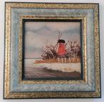 Schilderij - Winterlandschap, ijs, sneeuw en molen
19.5 cm, Ophalen of Verzenden