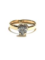 14k gouden ring met een zirkonia, Sieraden, Tassen en Uiterlijk, Ringen, -, -, Ophalen of Verzenden, Dame