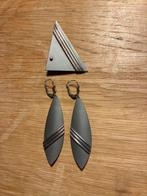 Zilveren Broche en Oorbellen Set, Sieraden, Tassen en Uiterlijk, Broches, Gebruikt, Minder dan 4 cm, Ophalen of Verzenden, Grijs