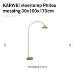 Karwei vloerlamp Philou messing goud, Ophalen, Zo goed als nieuw