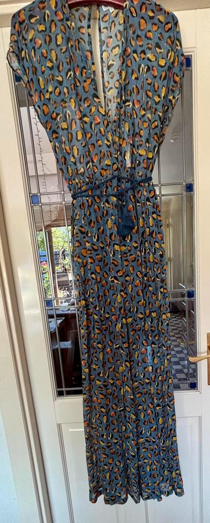 Summer jumpsuit (blue/yellow) animal print, semi tramsparent, Kleding | Dames, Jumpsuits, Nieuw, Blauw, Ophalen of Verzenden