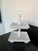 Houten Wit Etagere twee laag, Ophalen of Verzenden, Zo goed als nieuw