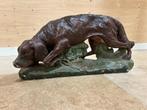 Beeld gips hond jachthond, Antiek en Kunst, Curiosa en Brocante, Ophalen of Verzenden