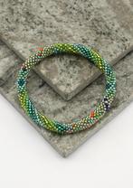 Glaskralen armband - gemengd groen - RB175, Overige materialen, Overige kleuren, Verzenden, Nieuw