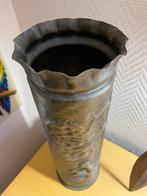 Messing Granaathuls met Fluitspeler Opschrift, Ophalen of Verzenden, Landmacht, Duitsland, Kunstobject