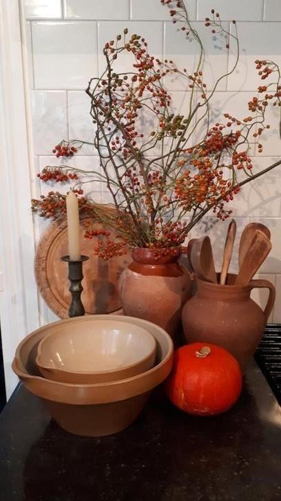 Set Franse gres kommen/schalen, Antiek en Kunst, Curiosa en Brocante, Ophalen of Verzenden