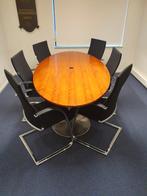 Eetkamertafel / vergadertafel 220x110 2x kolompoot, 100 tot 150 cm, 200 cm of meer, Ophalen of Verzenden, Zo goed als nieuw