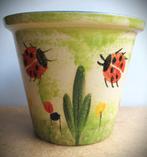 Lieveheersbeestjes Bloempot~Keramiek~Duitse makelij, Rond, Ophalen of Verzenden, Zo goed als nieuw, Balkon