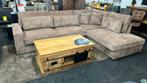 Hoekbank ribstof Taupe super comfort Super Deal NIEUW, Ophalen, Hoekbank, Vierpersoons of meer, 300 cm of meer