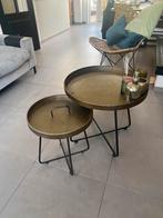 Tafeltjes, Huis en Inrichting, Tafels | Bijzettafels, 45 tot 60 cm, Gebruikt, Metaal of Aluminium, Rond