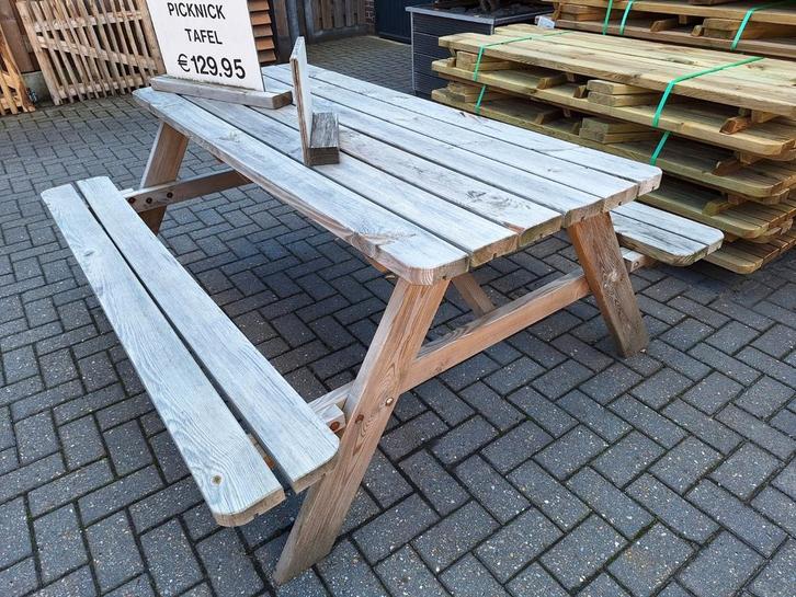 Picknicktafel geïmpregneerd 38mm dik GOEDKOOP OP IS OP, Tuin en Terras, Picknicktafels, Nieuw, Rechthoekig, Hout, Ophalen