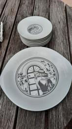 Gebaksset, vintage DE, schaal en 6 bordjes, Antiek en Kunst, Antiek | Servies compleet, Ophalen of Verzenden