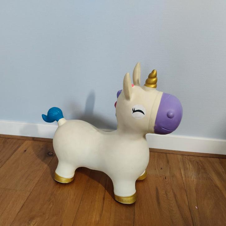 Skippy Eenhoorn - skippybal, Kinderen en Baby's, Speelgoed | Buiten | Opblaasfiguren, Gebruikt, Ophalen