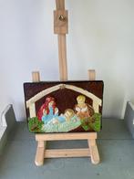 Vintage plaquette van steen. Kerstmis kersttafereel geboorte, Ophalen