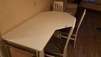 Eethoek met tafel en 5 stoelen - verlengbaar gratis zsm, Ophalen, Overige materialen, Gebruikt, Vijf personen of meer