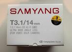 Samyang 14mm T3.1 ED AS IF UMC VDSLR, Canon, Audio, Tv en Foto, Fotografie | Lenzen en Objectieven, Ophalen of Verzenden, Zo goed als nieuw
