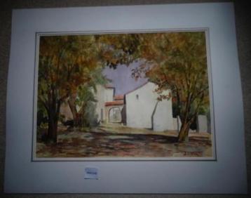AQUAREL * DORPJE IN DE PROVENCE * Gesigneerd * beschikbaar voor biedingen