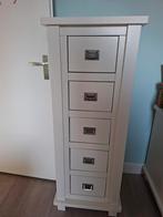 Witte Ladekast met 5 Lades, Huis en Inrichting, Ophalen, Minder dan 50 cm, Met lade(s), 25 tot 50 cm