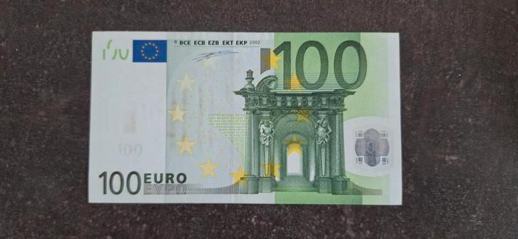 Ierland 100 euro K001 met gebruiksporen., Postzegels en Munten, Bankbiljetten | Europa | Eurobiljetten, Ierland, 10 euro, Ophalen of Verzenden