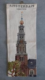Vintage borduur hanger Westertoren Amsterdam geborduurd, Antiek en Kunst, Ophalen of Verzenden