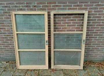 Kozijn,deur,Schuifdeur,glas,boerderij,ENSUITE,Brocante,Geel beschikbaar voor biedingen
