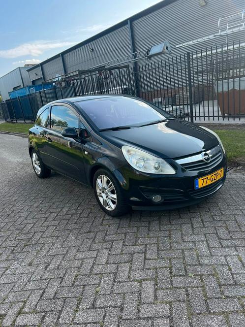 Opel Corsa 2008 Zwart met airco en nieuw apk, Auto's, Opel, Bedrijf, Corsa, Benzine, Zwart, Ophalen of Verzenden