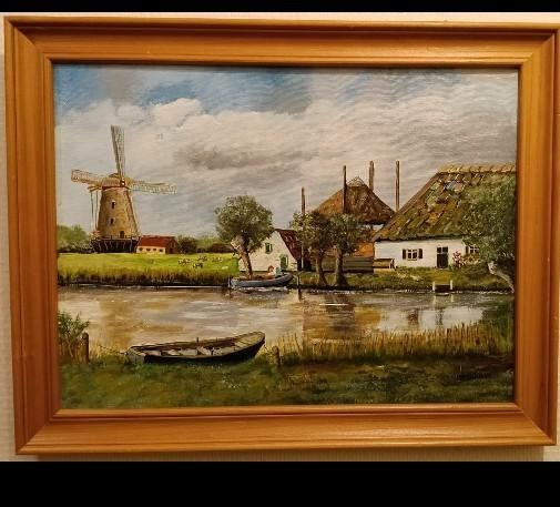 Landelijke Schilderij van D. Knikman, Antiek en Kunst, Ophalen of Verzenden