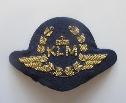 KLM embleem voor op pet, Verzamelen, Luchtvaart en Vliegtuigspotten, Zo goed als nieuw, Patch, Badge of Embleem, Ophalen of Verzenden