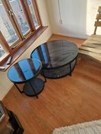 Ikea Koffietafels - Zwart Glas, Huis en Inrichting, Tafels | Salontafels, Ophalen, Gebruikt, 50 tot 100 cm, Rond