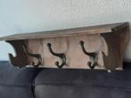 Regaal landelijk" houten rek",kapstok,,smeedijzeren haken, Ophalen of Verzenden