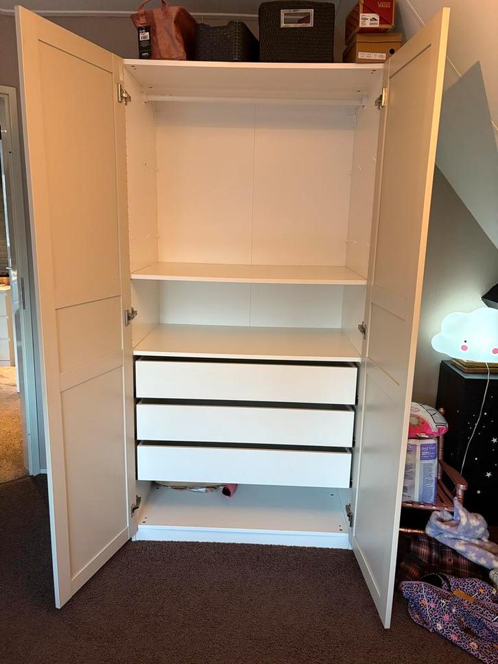 Ikea pax kledingkast met lades en planken, Huis en Inrichting, Kasten | Kledingkasten, Gebruikt, 150 tot 200 cm, 100 tot 150 cm