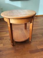 Massief Eiken Hoektafel, Huis en Inrichting, Tafels | Bijzettafels, Ophalen, Gebruikt, Rond, 60 cm of meer