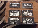 Leistenen bord , verschillende teksten Nieuw. 25x15 cm, Huis en Inrichting, Woonaccessoires | Tekstborden en Spreuken, Ophalen of Verzenden