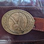 Vintage adelaars riem handgemaakt, Ophalen of Verzenden, Zo goed als nieuw, Bruin