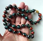 Vintage Chinese aardewerk kralen ketting: handbeschilderd, Sieraden, Tassen en Uiterlijk, Antieke sieraden, Ophalen of Verzenden