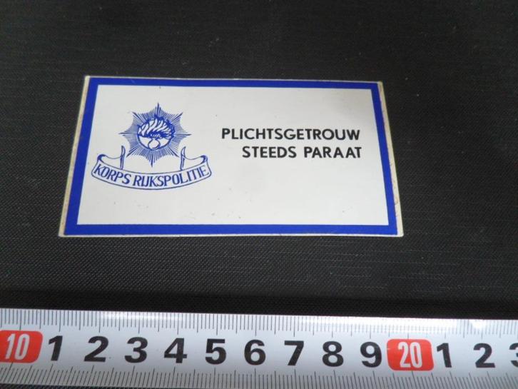 sticker Politie Korps Rijkspolitie Plichtsgetrouw steeds par, Verzamelen, Stickers, Zo goed als nieuw, Bedrijf of Vereniging, Ophalen