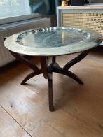Handgegraveerde koperen bijzettafel – vintage / boho, Antiek en Kunst, Ophalen
