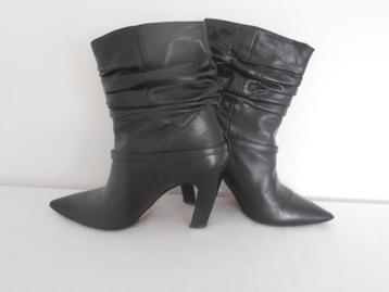Fior di Pelle- prachtige zwarte leren laarzen - 39 beschikbaar voor biedingen