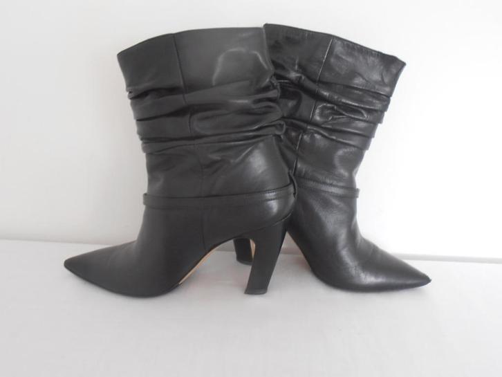 Fior di Pelle- prachtige zwarte leren laarzen - 39, Kleding | Dames, Schoenen, Zo goed als nieuw, Lage of Enkellaarzen, Zwart